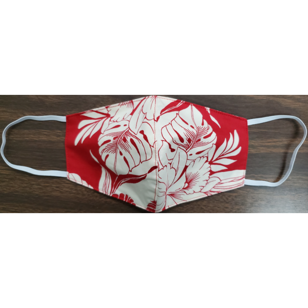 Face Mask Monstera Orchid Red