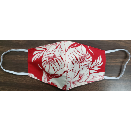 Face Mask Monstera Orchid Red