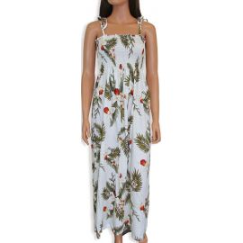 Tube Top Dress Hawaiian Orchid White 45" Length