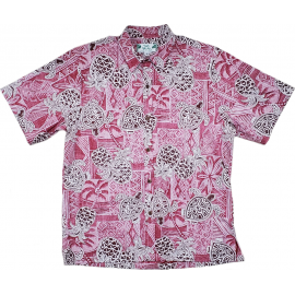 Reverse Print Turtle Pineapple Red