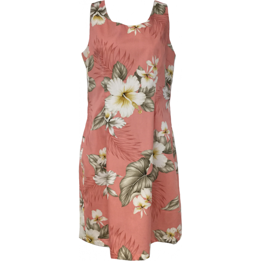 Tank Dress Hibiscus Trends Coral