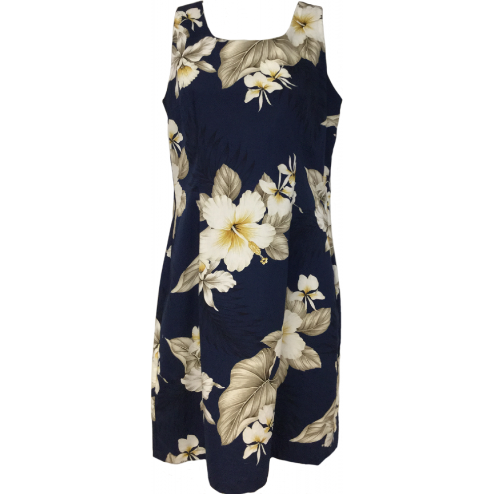 Tank Dress Hibiscus Trends Navy